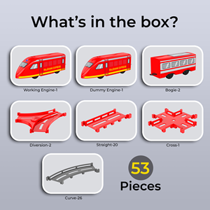 Juego de Juguetes de Plástico ABS Mirana Rajdhani Express Bullet Train para Niños de 0 a 4 Años con Múltiples Vías de Tren AAA - Product Image 4