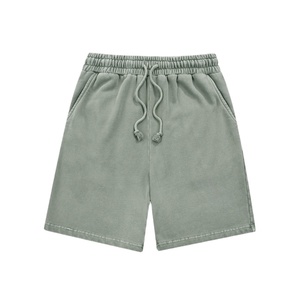 Pantalones cortos con bolsillo lateral vintage de secado rápido en blanco de alta calidad con lavado ácido personalizados para hombre - Product Image 5