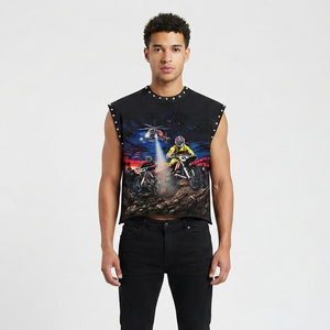 Camiseta sin mangas con estampado gráfico personalizado, 100% algodón jersey, estilo vintage moderno, para uso unisex en verano. - Product Image 5