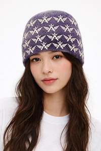 Bonnet personnalisé en mohair jacquard doux et chaud pour l'hiver, avec logo, en fausse fourrure pelucheuse, pour femme - Product Image 3