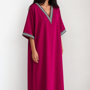 Premium Women <b>Kaftan</b> Dress Collection Elegant Embroidered Satin Cotton Loose Fit <b>Maxi</b> <b>Kaftan</b> Arabic Modest Wear Arabian Casual - Product Image 3
