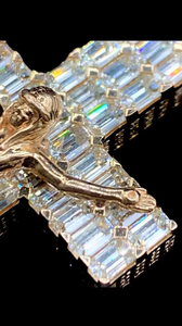 Colgante Cruz con Rostro de Jesús y Moissanita Certificada IGI, Estilo Hip Hop, Tono Dorado, Plata de Ley 925, Joyería para Hombre - Product Image 5