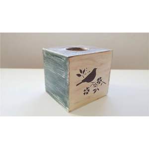 Boîte à mouchoirs décorative en bois style noyer et érable, élégante, à rayures, pour rangement de papier de bureau, 5 pouces - Product Image 6