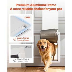 Porte pour animaux de compagnie extra-large avec double fermeture magnétique, cadre métallique robuste, résistante aux intempéries pour chiens d'intérieur et d'extérieur – Catégorie de produit : Porte pour chiens - Product Image 2