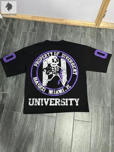 เสื้อยืดแขนสั้นผู้ชายผ้าฝ้าย 100% สไตล์ฮิปฮอป แห้งเร็ว พร้อมบริการสกรีนโลโก้ตามสั่ง (OEM) ลายเรียบ - Product Image 4