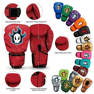 Guantes de Boxeo de Piel Sintética con Absorción de Impactos para Entrenamiento, Sparring, MMA, Gimnasio, Ejercicio, Saco de Boxeo, Deportes, Ajuste Regular, Talla Personalizada - Product Image 1