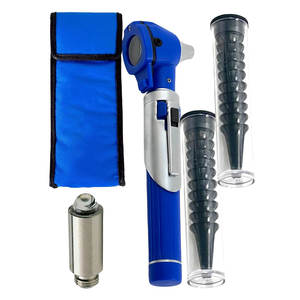 Pochette de protection compacte pour ampoule de rechange, otoscope en acier inoxydable à fibre optique mini format poche, deux embouts de speculum - Product Image 1