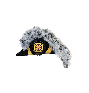 Chapéu Premium de los Caballeros Templarios Antiguos Comandantes con Plumas Blancas y Negras - Product Image 1