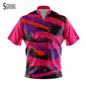 Custom Print Men Sublimation Polo Shirt Wholesales Shirts <b>Dart</b> Bowling T-Shirt and Polo Shirts - Product Image 3