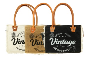 กระเป๋าสะพายไหล่สำหรับผู้หญิงแบบย้อนยุคขนาดใหญ่กระเป๋าถือสำหรับช้อปปิ้งของเด็กผู้หญิงกระเป๋าผ้าใบพร้อมหูจับผ้าฝ้ายสไตล์วินเทจของขวัญ - Product Image 2