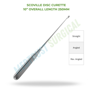 Cureta de disco Scoville de 10 pulgadas (250 mm), instrumento quirúrgico para columna vertebral, herramienta de curetaje para extracción de discos - Product Image 2