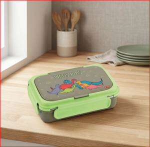 Lonchera con Diseño de Dinosaurio para Niños, Lonchera Rectangular de Plástico de un Solo Compartimento, Libre de BPA, a Prueba de Fugas, Portátil - Product Image 4