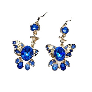 Pendientes de gota de piedras preciosas con forma de flor de lujo para mujer, joyería al por mayor - Product Image 1