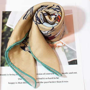 Women's 65CM Square Scarf Hand Rolled 30% Silk Fashion Animal Print Skin-Friendly Durable - Product Image 2
