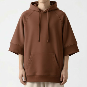 Fabricant de sweats à capuche personnalisés, sweats à capuche surdimensionnés à manches courtes en gros - Product Image 1