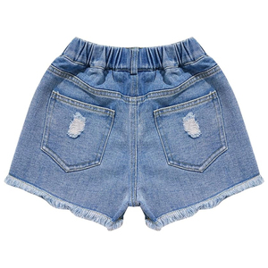 High <b>Waist</b> Booty Ripped Denim <b>Shorts</b> for <b>Men</b> <b>Elastic</b> <b>Waist</b> <b>with</b> Frayed Hem and Pockets - Product Image 4