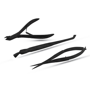 Empujador de cutículas con agarre firme, pinza para cejas, cortaúñas, tijeras de resorte, embalaje personalizado, kit negro personalizado, proveedores - Product Image 2