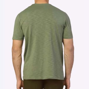 เสื้อยืดคอกลมแขนสั้นผู้ชาย สีพื้น ผ้าฝ้ายเจอร์ซีย์ 100% ทรงปกติ สวมใส่สบาย เป็นมิตรกับสิ่งแวดล้อม ระบายอากาศได้ดี - Product Image 2