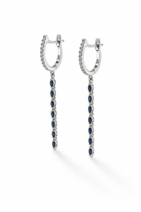 Pendientes de Diamantes y Múltiples Zafiros en Plata de Ley 92.5 KLST-30925 - Product Image 5