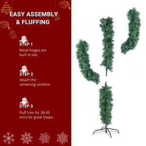 5ft PVC Material Christmas Tree Decorative Accessories 400 Branches in Cactus Shape with 110 Warm Lights 8 Modes Green Color - Product Image 2