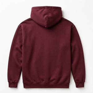 Sweat-shirt à capuche bordeaux pour homme ONEAPEX, imprimé géométrique soleil éclatant, pull décontracté en polaire, coupe classique, pour l'automne - Product Image 2
