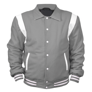 Top Notch Men's Varsity <b>Jacket</b> Stand Collar Wool Blend Front Logo Windproof Eco-Friendly Vintage - Product Image 1