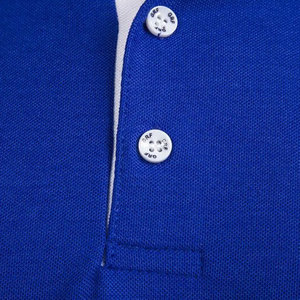 Polo homme bleu à manches courtes, couleur unie, coton Oxford, style décontracté, tissu respirant, coupe classique, t-shirt polo - Product Image 4
