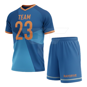 Soccer Uniform Set Short Sleeve 100% Cotton Unisex Adult Comfortable Quick Dry High Quality <b>Large</b> Size Sublimation - Product Image 1