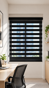 Persianas Enrollables Motorizadas WINHOME Serie Motorolize, Persianas Zebra con Control Remoto, Cubierta de Ventana Personalizada para Dormitorio y Sala de Estar - Product Image 1