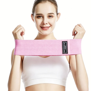 Banda de Resistencia Rosa para Ejercicios de Hip Thrust, Banda de Ejercicio de Resistencia Media, Banda de Ejercicio en Bucle de Tela de Poliéster Resistente al Sudor, Cómoda para Yoga - Product Image 1