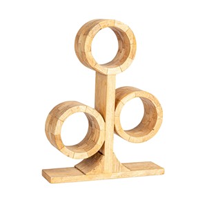 ที่แขวนไวน์ติดผนังไม้มะม่วงทำมือ 4 ขวด ขายส่ง - Product Image 1