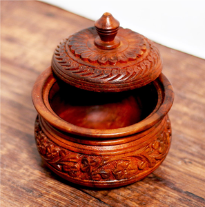 Pot à épices en bois, pot à condiments, pot à assaisonnements, bol à sel et sucre en bois artisanal pliable et écologique - Product Image 1