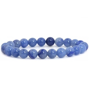 Natural Blue Aventurine Ball-Shaped <b>Beaded</b> <b>Bracelet</b> for Healing Reiki Energy Jewelry Gift 8mm Wholesale - Product Image 1