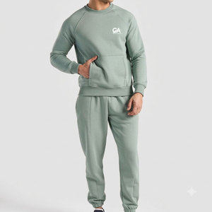 Chándal personalizado de alta calidad para hombre, ligero, de algodón y poliéster, con sudadera y pantalones deportivos, conjunto de dos piezas para hombre. - Product Image 1