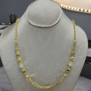 Elegante joyería artesanal de diseñador con cuentas doradas y piedras preciosas, estilo dokiyu, para mujeres, colección étnica para bodas y festividades. - Product Image 2