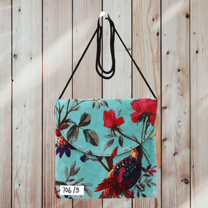 Bolso de Hombro de Terciopelo Estilo Bohemio con Estampados de Animales, Correa Única, Cierre de Gancho y Bucle, Diseño Naranja Rojo, Artesanía Exclusiva, Casual para Mujer - Product Image 3