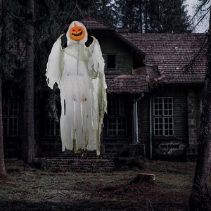 Zucca Fantasma di Halloween da Appendere da 1,2 m con Occhi Luminosi e Suoni Attivati dal Suono - Product Image 2