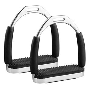 Estribos de Seguridad Flexibles de Acero Inoxidable de Primera Calidad con Acabado Brillante Arcoíris, Antideslizantes, Protección para Tobillos, Equitación - Product Image 1