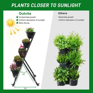 Jardinière Verticale à 5 Niveaux pour Intérieur/Extérieur, Bac surélevé pour Légumes avec Pots Inclus - Product Image 5