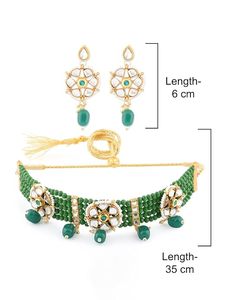 Beautiful Antique Ethnic Beaded Gold Plated Fancy Style Elegant Traditional Party Wear Fashion Necklace Earrings Ring Set - Product Image 5