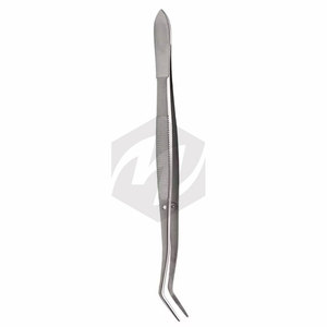 Pince à épiler dentaire chirurgicale Meriam 16 cm à pointe dentelée coudée, en acier inoxydable de haute qualité - Product Image 5