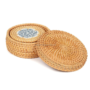 Tasse à thé et à café en rotin de jute classique faite à la main sous-verre tapis et coussinets de Table Design pour la protection des ustensiles de cuisine - Product Image 1