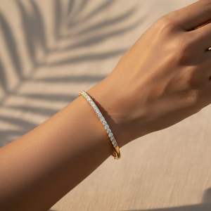 3.21CTW Round Prong <b>Set</b> Diamond <b>Bangle</b> Bracelet - Product Image 6