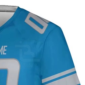 Maillot de football américain personnalisé, t-shirt de sport d'équipe, polyester respirant, vêtements de jeu pour hommes, vente en gros - Product Image 3