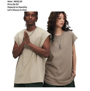 Camiseta sin Mangas Unisex Extra Grande de Algodón 100% de 270g, Tejida, Informal, para Hombre y Mujer, con Logotipo Personalizado, Transpirable, de Secado Rápido, para Adolescentes - Product Image 1