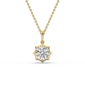 2.00 CARAT Lab Grown Round Brilliant Cut 14K <b>Solid</b> <b>Gold</b> Women's <b>Pendant</b>/Charms - Product Image 5