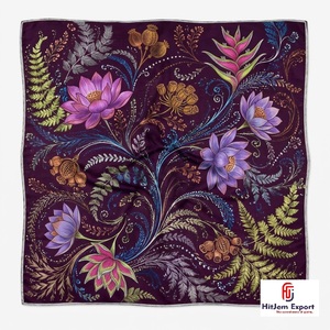 Elegant <b>Square</b> <b>Scarf</b> Custom Digital Print Lightweight <b>Silk</b> Feel Fabric Premium Fashion Accessories OEM ODM Manufacturer Bulk - Product Image 3