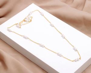 สร้อยคอเงินแท้ 925 ชุบทอง 18k ประดับด้วยพลอยมุกกลมขนาด 6 มม. - Product Image 3