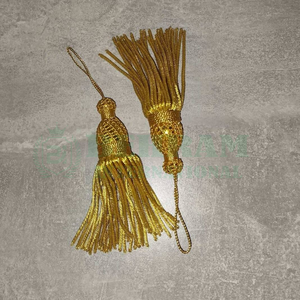 Golden Metallic Lightweight 100% Polyester Tassel <b>Fringe</b> Decorative Garment Curtain Handmade Bullion Tassels - Product Image 6
