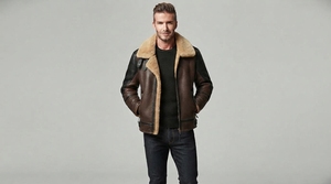 Chaqueta de aviador para hombre, estilo shearling, forrada con piel cálida, informal, para invierno, con cierre de cremallera, fabricación personalizada - Product Image 6